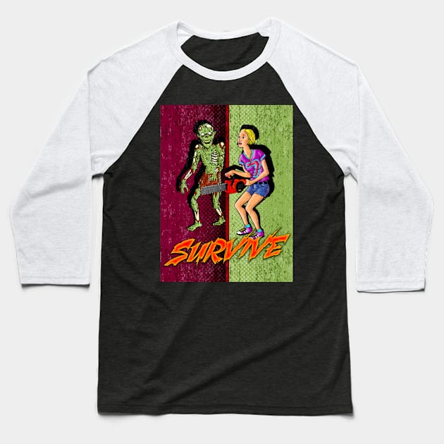 Zombie Survival Baseball T-Shirt by Adatude
